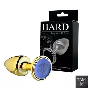Plug Metálico M Signos Aquário (HA163AQ) - Dourado - lojasacaso.com.br Lingerie Sensual e Sex Shop