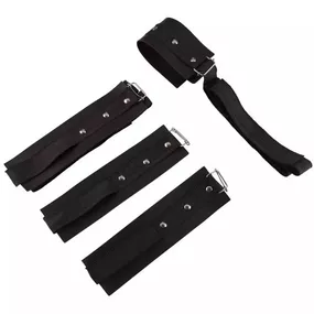 Kit Bondagem 4 Amarra em Couro Sintético (KB4C) - Preto - lojasacaso.com.br Lingerie Sensual e Sex Shop