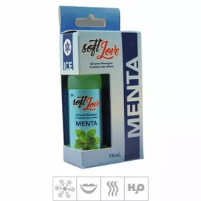 **Gel Comestível Soft Love Ice 15ml (ST115) - Menta - lojasacaso.com.br Lingerie Sensual e Sex Shop