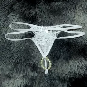 Calcinha Tailandesa Com Alça Dupla 50 Tons (TO003) - Branco - lojasacaso.com.br Lingerie Sensual e Sex Shop