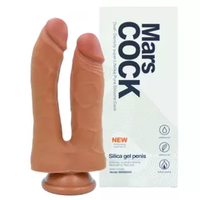Prótese Dupla Com Ventosa (7723) - Marrom - lojaSeduzir.com.br Sex Shop e Lingerie Sensual em BH