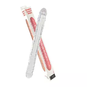 Prótese 33x10cm Ponta Dupla SI (8223) - Transparente - lojaSeduzir.com.br Sex Shop e Lingerie Sensual em BH