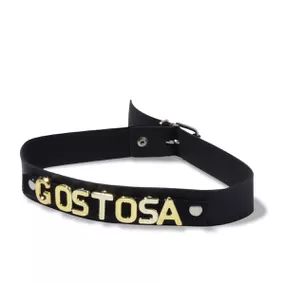 Coleira Personalizada (CPG05-ST829) - Gostosa - lojaSeduzir.com.br Sex Shop e Lingerie Sensual em BH