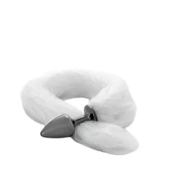 Plug de Metal Onix Com Cauda Hard (HA116P) - Branco - lojaSeduzir.com.br Sex Shop e Lingerie Sensual em BH