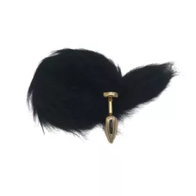 Plug Less Dourado Com Cauda P (HA168D) - Preta - lojaSeduzir.com.br Sex Shop e Lingerie Sensual em BH
