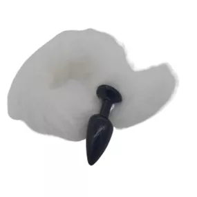 Plug de Plástico G Less Preto Com Cauda (HA170P) - Branco - lojaSeduzir.com.br Sex Shop e Lingerie Sensual em BH
