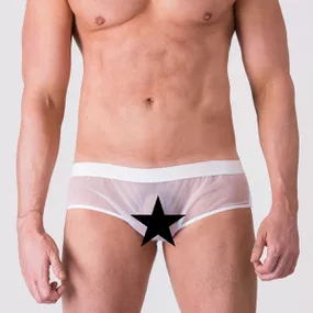 *Cueca Tule Aberta Atrás (SF1307) - Branco - lojaSeduzir.com.br Sex Shop e Lingerie Sensual em BH