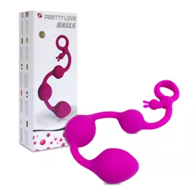 *Plug Esferas Com 3 Esferas SI (5416) - Magenta - Revender Sex Shop com menor preço de BH