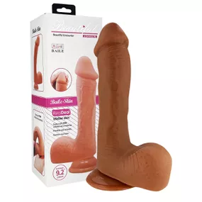 Prótese 18x15cm Com Ventosa e Escroto SI (6953) - Marrom - Revender Sex Shop com menor preço de BH