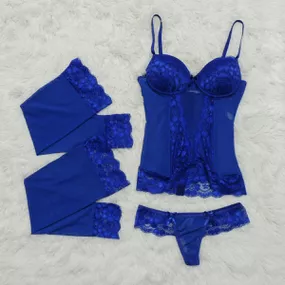 *Espartilho Babado (CF023) - Azul - Revender Sex Shop com menor preço de BH