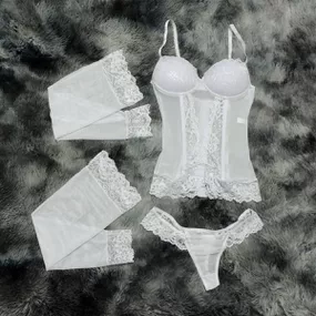 *Espartilho Babado (CF023) - Branco - Revender Sex Shop com menor preço de BH