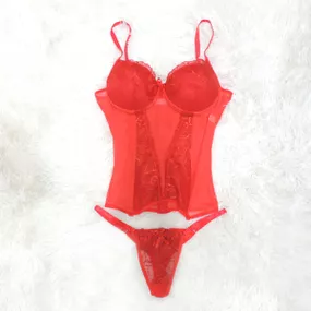 .*Espartilho Bordado (CF507) - Vermelho - Revender Sex Shop com menor preço de BH