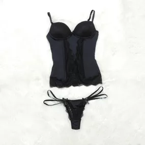 *Espartilho Micro Renda (CF509) - Preto - Revender Sex Shop com menor preço de BH