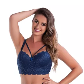 *Soutien Duanip Com Bojo e Alça Dupla (DU830) - Azul Marinho - Revender Sex Shop com menor preço de BH