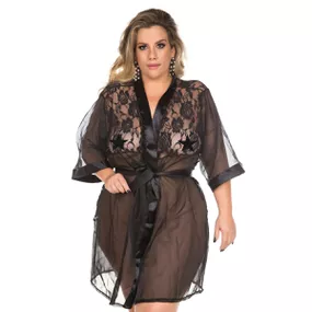 *Robe Luxo Plus Size (PS2082) - Preto - Revender Sex Shop com menor preço de BH