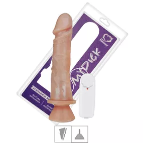 Prótese 18x14cm Com Vibro e Ventosa (PV023) - Bege - Revender Sex Shop com menor preço de BH