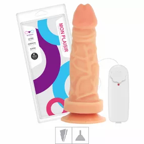 Prótese 15x15cm Com Vibro e Ventosa (SSV008V-ST399) - Bege - Revender Sex Shop com menor preço de BH
