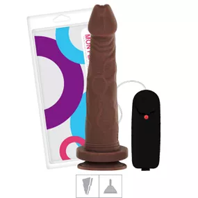 Prótese 18x15cm Com Vibro e Ventosa (SSV018V) - Marrom - Revender Sex Shop com menor preço de BH