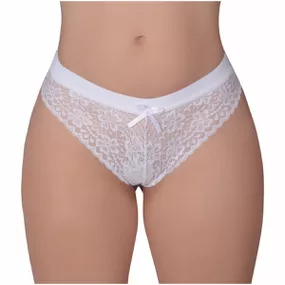 *Calcinha Com Elástico e Renda na Frente (WI1732) - Branco - Revender Sex Shop com menor preço de BH