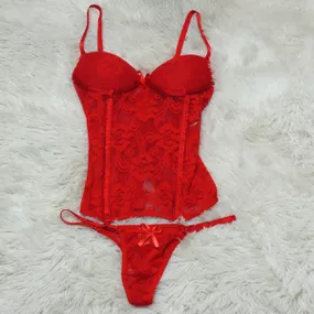 *Espartilho Rendado (CF510) - Vermelho - Revender Sex Shop com menor preço de BH