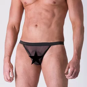 *Cueca Tule (SF1300) - Preto - Revender Sex Shop com menor preço de BH
