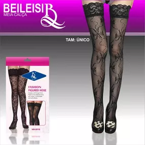 Meia 7/8 Fashion Detalhe De Renda (14621) - Preto - Tabuê Sex shop atacado - Produtos eróticos com preços de fábrica.
