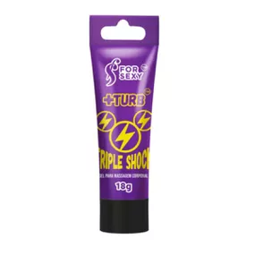 *Excitante Unissex + Turb Triple Shock 18g (17801) - Padrão - Tabuê Sex shop atacado - Produtos eróticos com preços de fábrica.