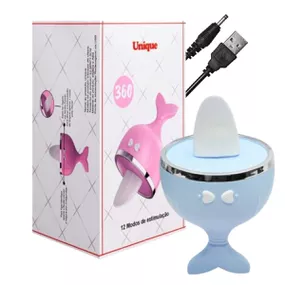 Estimulador De Clitóris Com Língua (7856) - Azul - Tabuê Sex shop atacado - Produtos eróticos com preços de fábrica.