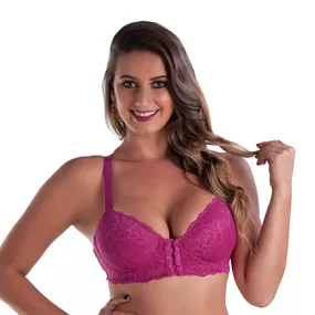 *Soutien Duanip Com Bojo e Fecho Frontal (DU714). - Magenta - Tabuê Sex shop atacado - Produtos eróticos com preços de fábrica.