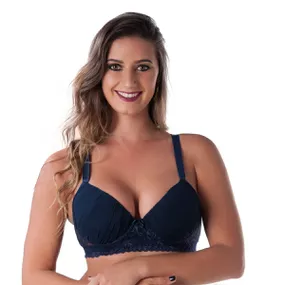 *Soutien Duanip Com Detalhe No Bojo (DU718). - Azul Marinho - Tabuê Sex shop atacado - Produtos eróticos com preços de fábrica.