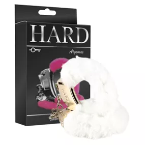 Algema em Metal Com Pelúcia Hard (HA109P) - Branco - Tabuê Sex shop atacado - Produtos eróticos com preços de fábrica.
