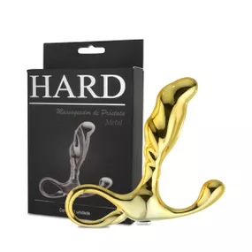 Massageador de Próstata em Metal (HA125) - Dourado - Tabuê Sex shop atacado - Produtos eróticos com preços de fábrica.