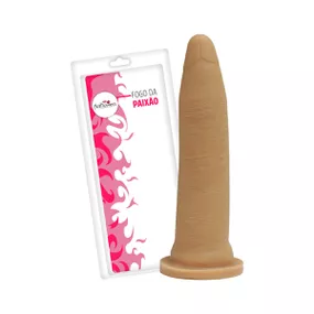 *Prótese 17X12cm Simples Fogo da Paixão (HP359). - Bege - Tabuê Sex shop atacado - Produtos eróticos com preços de fábrica.