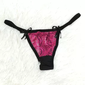 *Calcinha Aline (MAR0103) - Rosa c/ preto - Tabuê Sex shop atacado - Produtos eróticos com preços de fábrica.