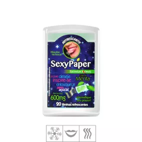 Lâmina Bucal Sexy Paper Zero Açúcar (ST513) - Menta - Tabuê Sex shop atacado - Produtos eróticos com preços de fábrica.