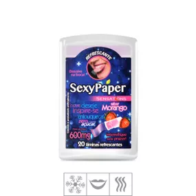 Lâmina Bucal Sexy Paper Zero Açúcar (ST513) - Morango - Tabuê Sex shop atacado - Produtos eróticos com preços de fábrica.