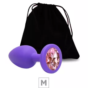 *Plug De Silicone M Roxo (SX274) - Pedra Rosa - Tabuê Sex shop atacado - Produtos eróticos com preços de fábrica.