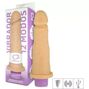 Prótese 16x16cm Com Vibro Recarregável (PCR019) - Bege - Tabuê Sex shop atacado - Produtos eróticos com preços de fábrica.