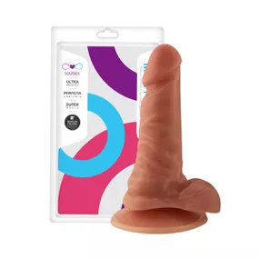 Prótese 10x11cm Com Ventosa e Escroto (SSV004) - Bege - Tabuê Sex shop atacado - Produtos eróticos com preços de fábrica.