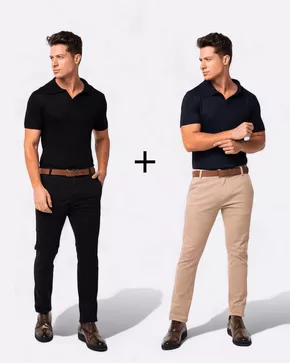 KIT 2 Calças Masculina Chino - Cáqui e Preta 