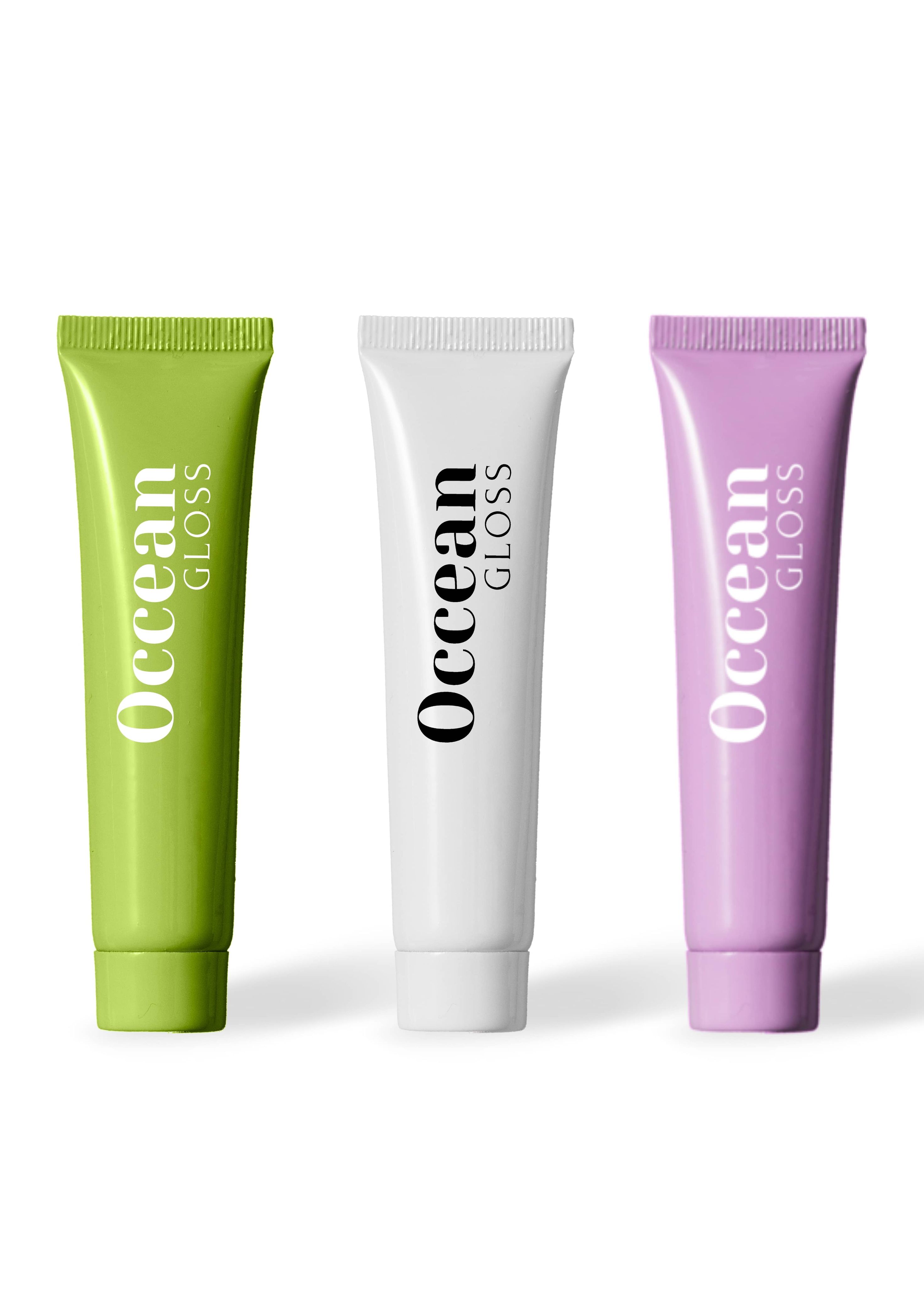 Kit Lip Gloss Côco, Maçã Verde e Uva - Occean Gloss