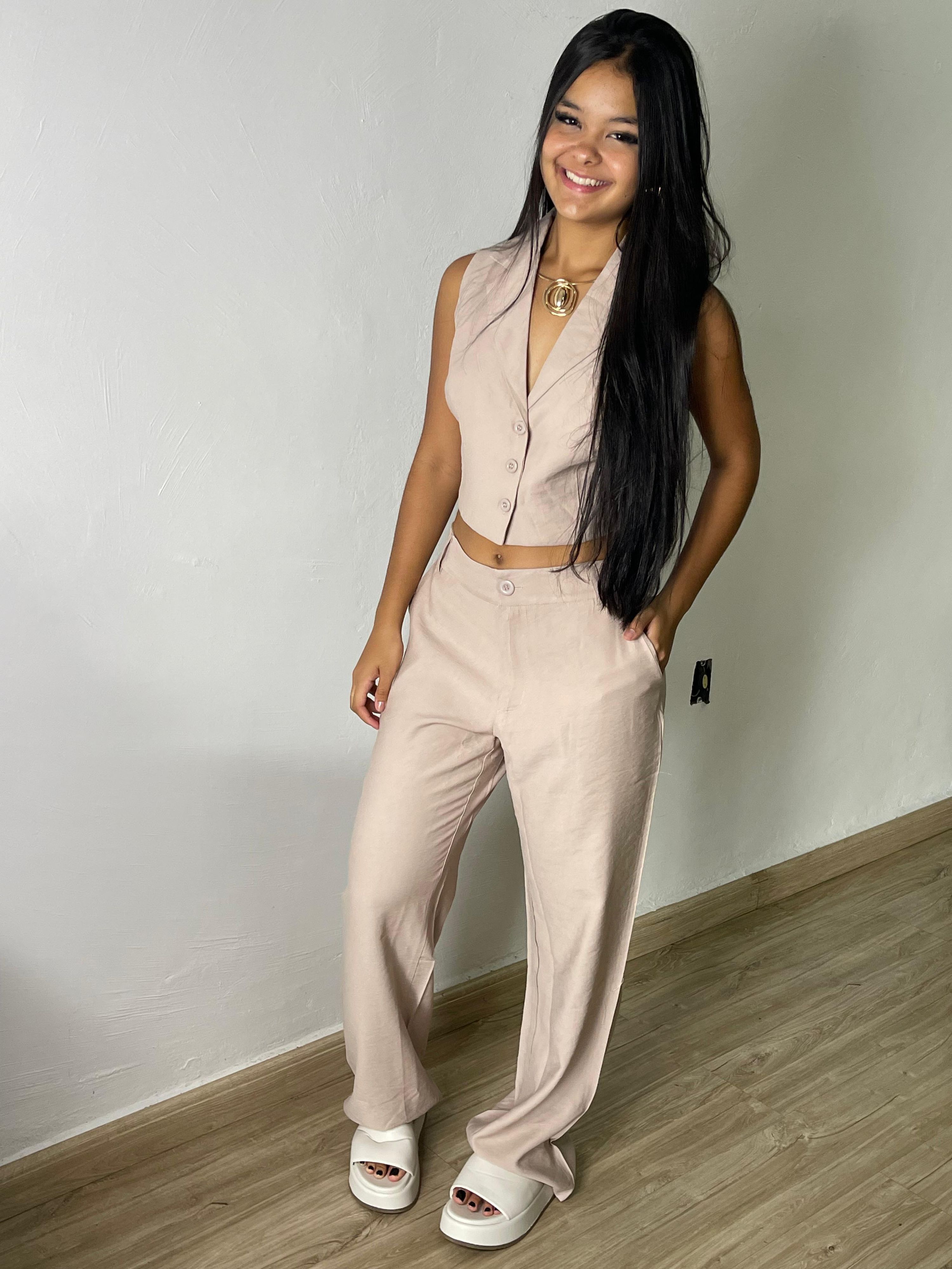 Conjunto De Alfaiataria tamanho 44 cor Cinza - Elaine Marangoni