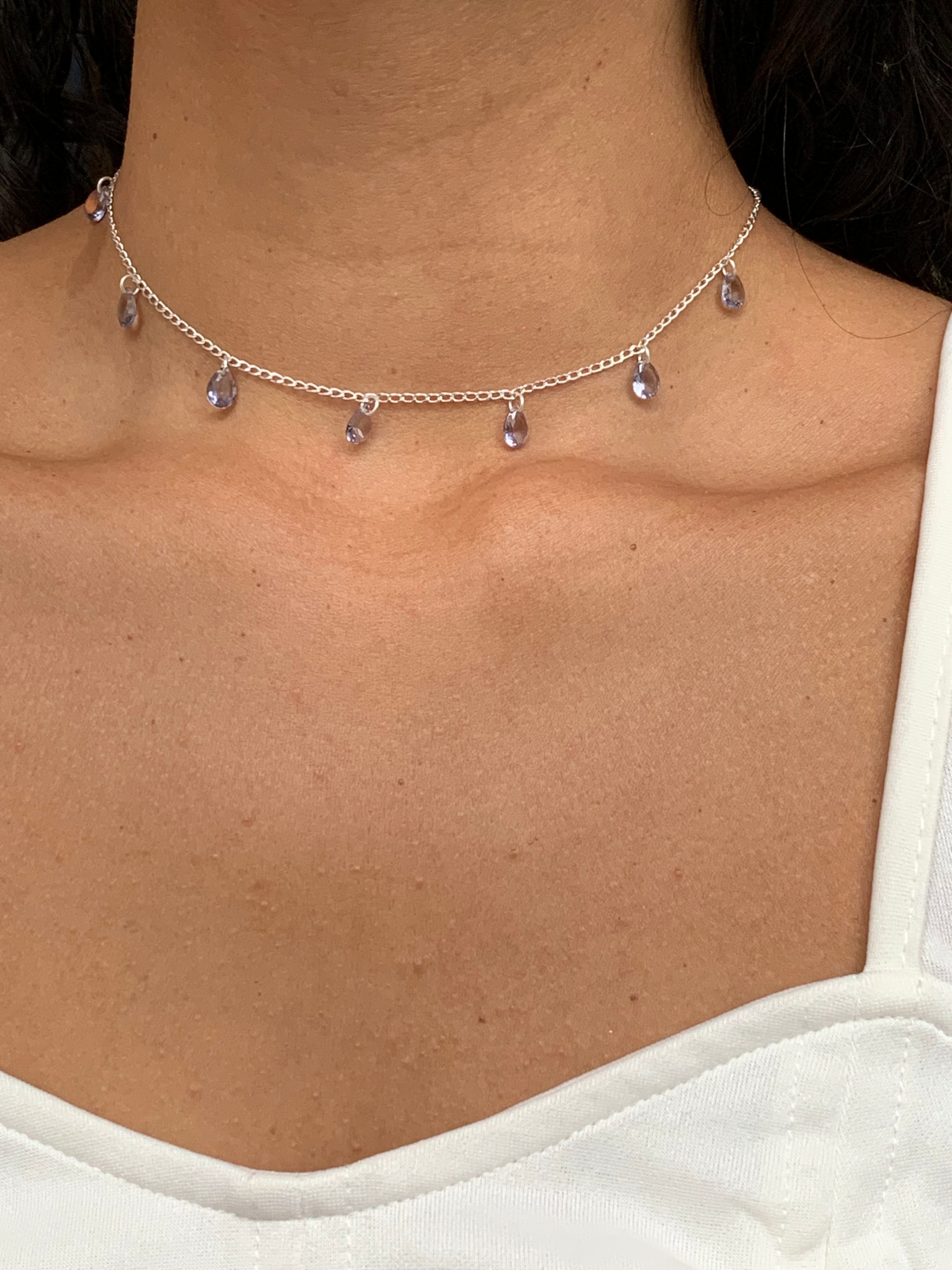 Chocker Gotas Lilás - AURI PRATAS