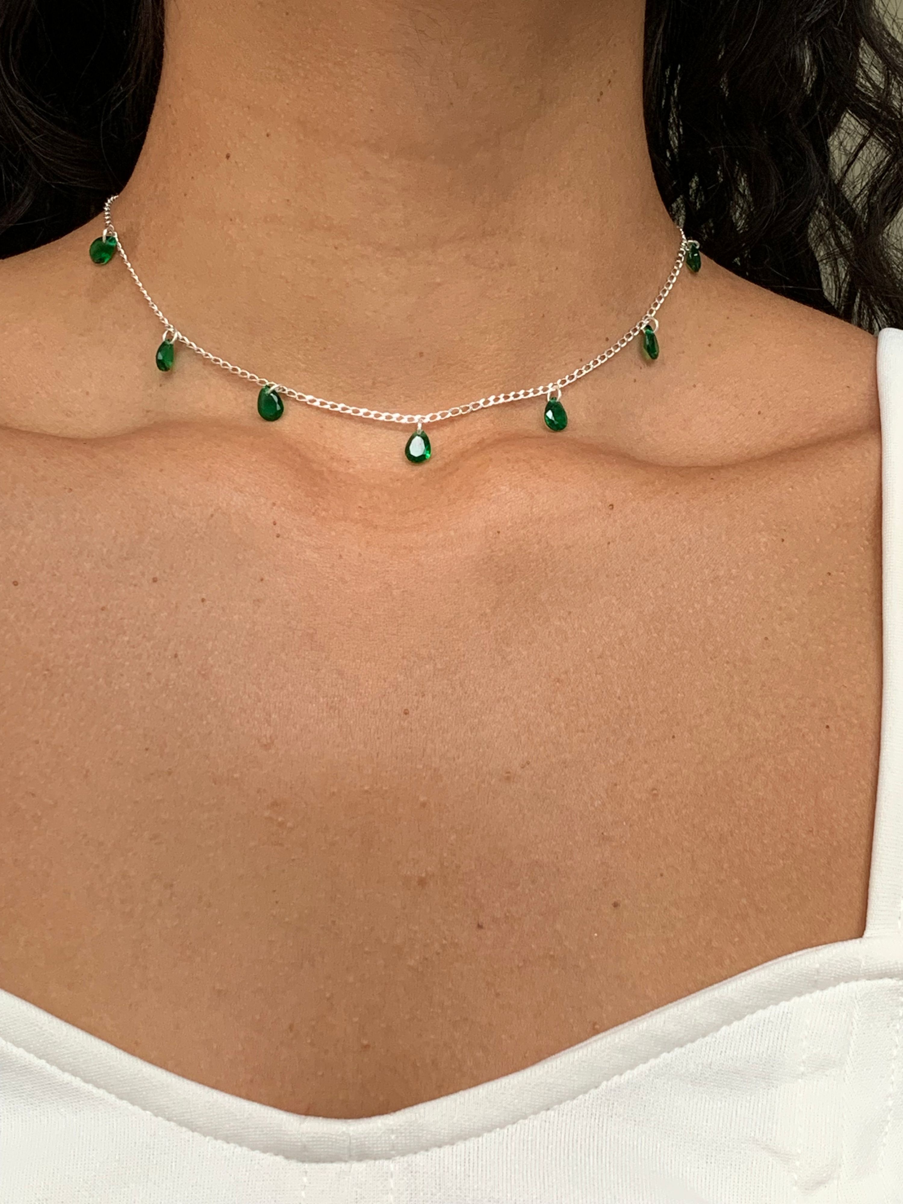 Chocker Gotas Verde - AURI PRATAS