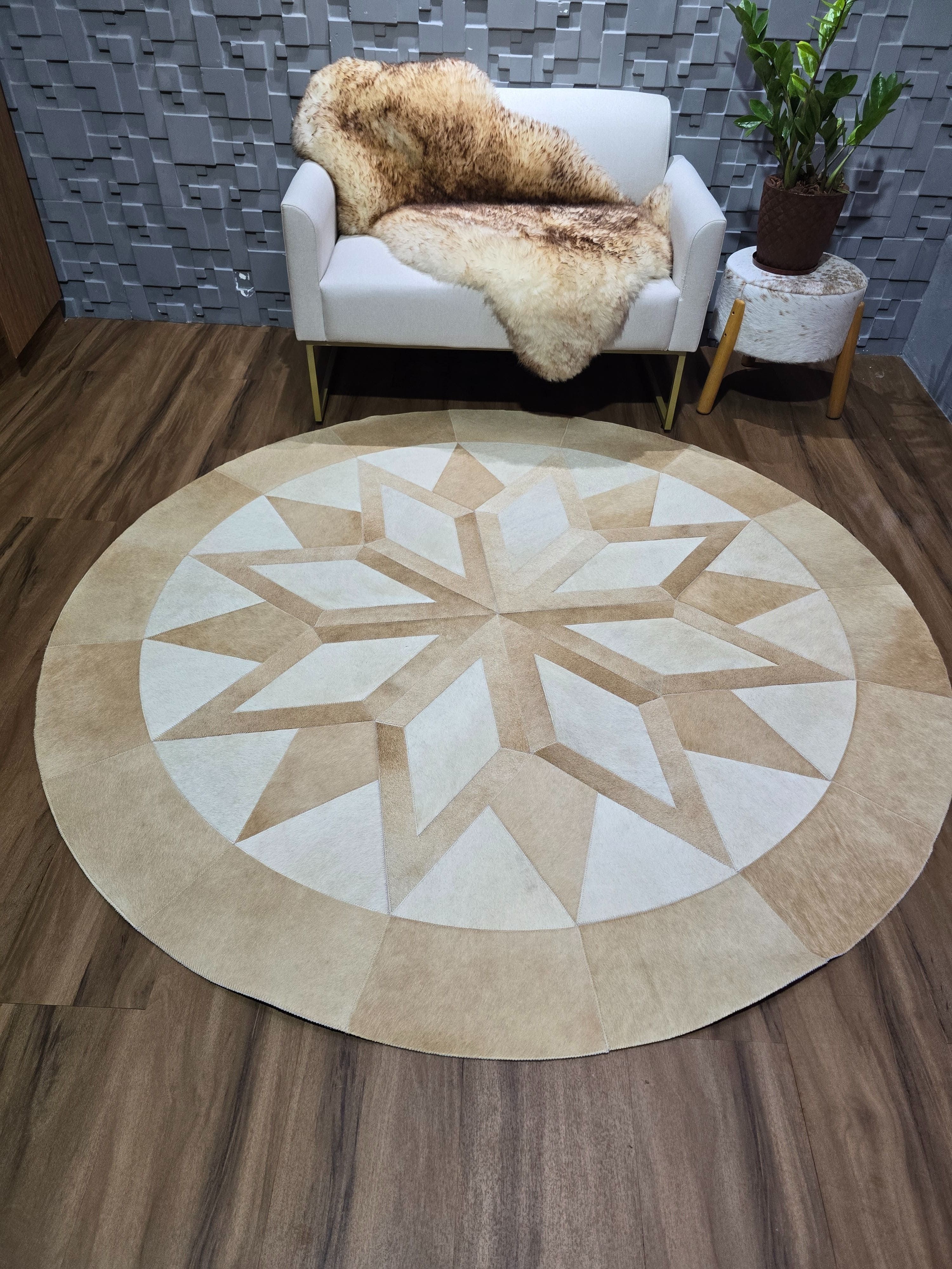 Mandala bege - Tapetes Route 235