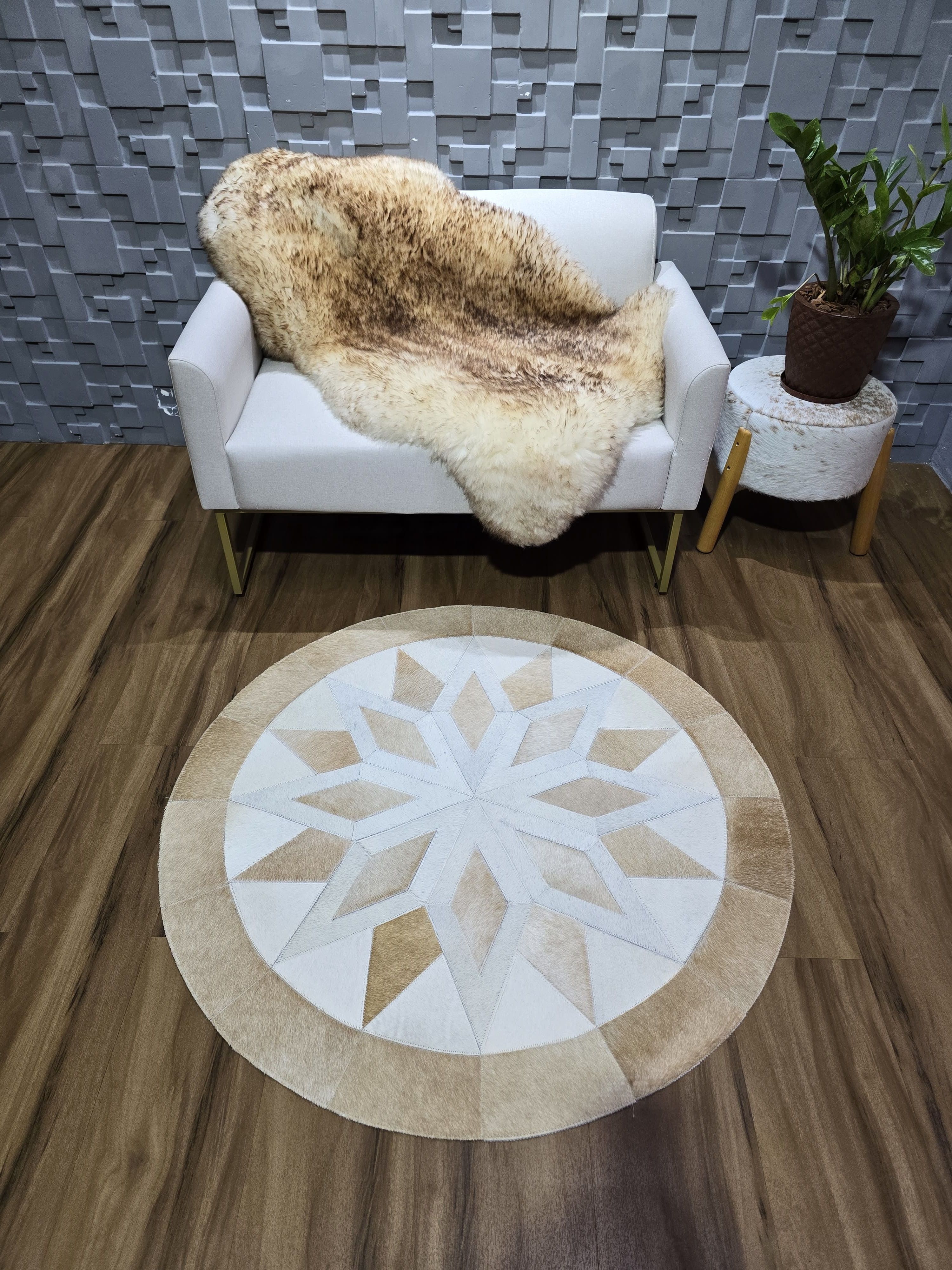 Mandala bege - Tapetes Route 235