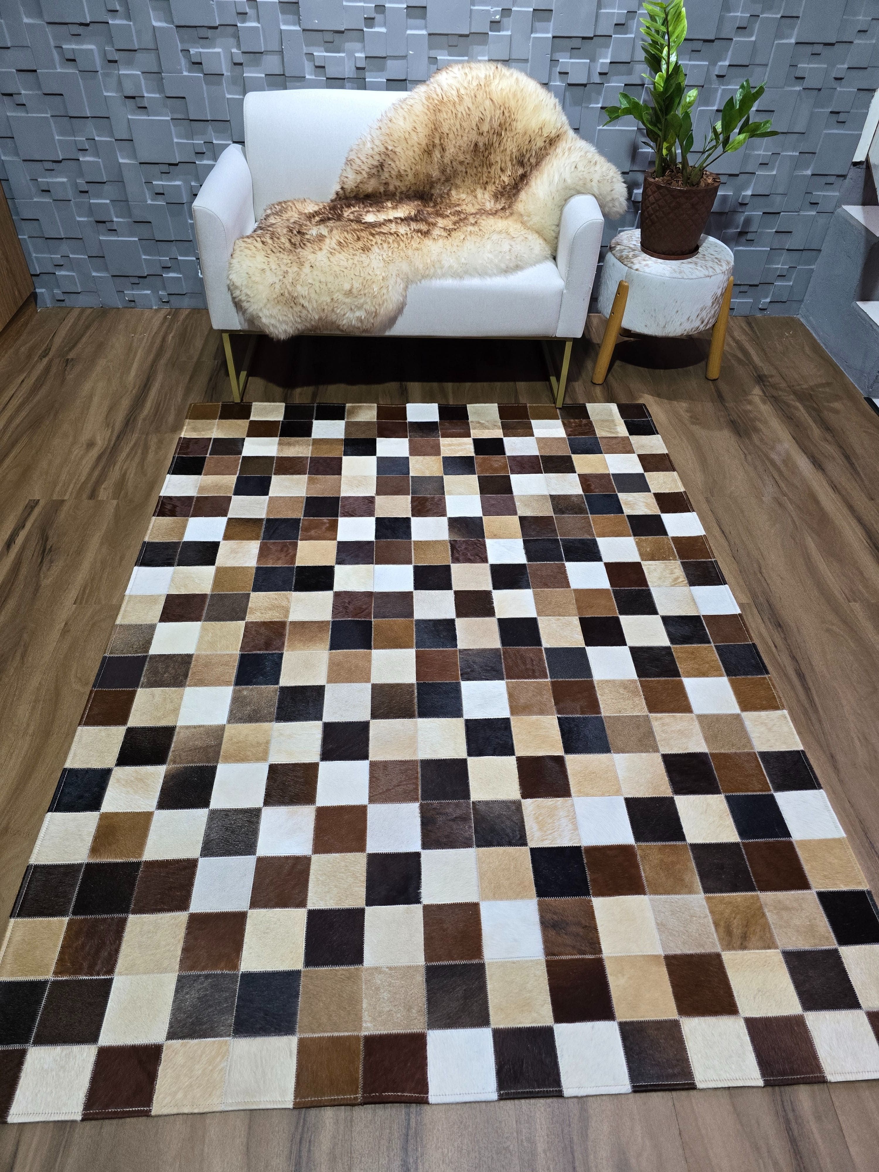 1,50x2,0 placa de 10x10cm marrom - Tapetes Route 235