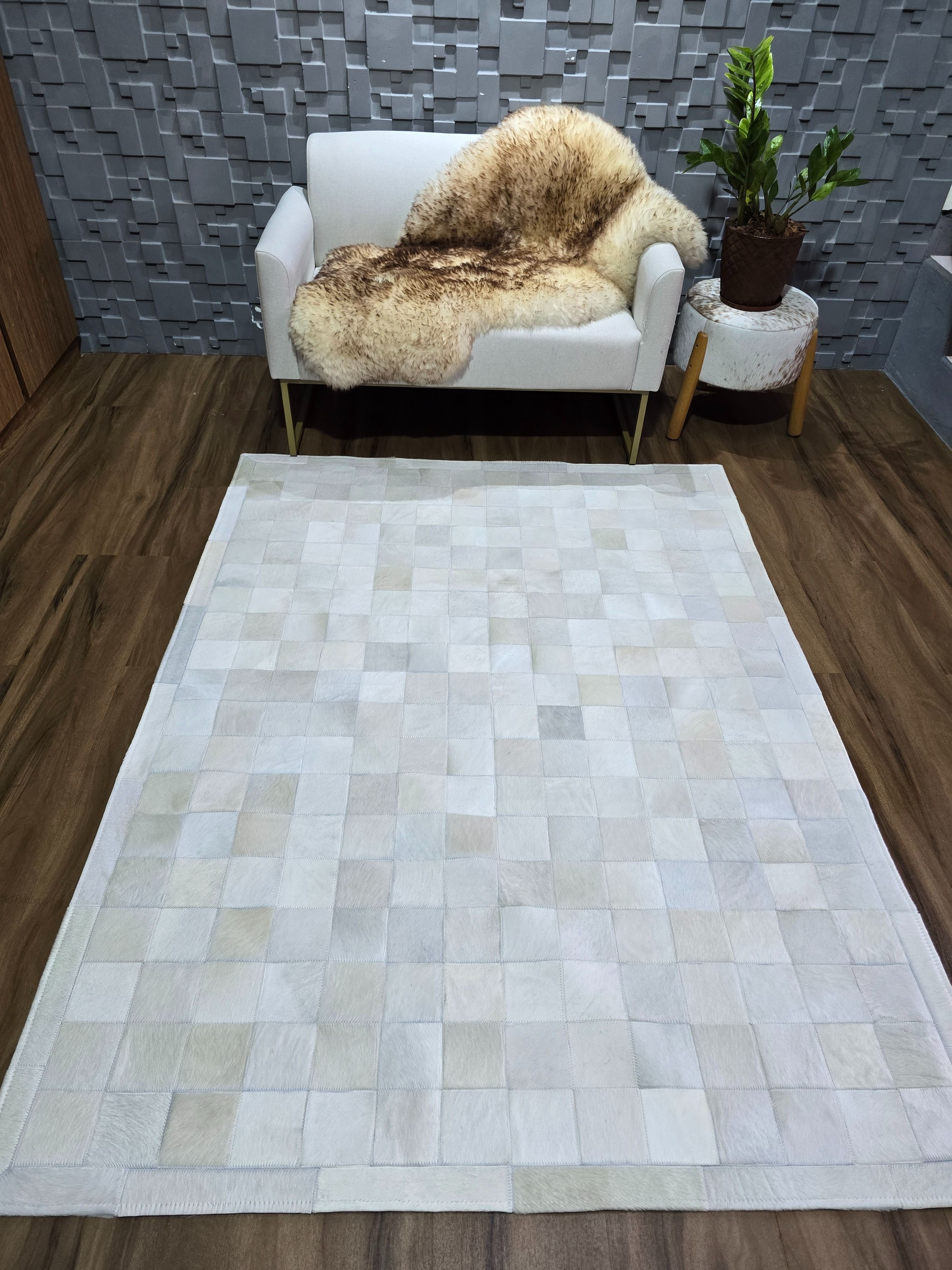 1,50x2,0 placa de 10x10cm branco - Tapetes Route 235