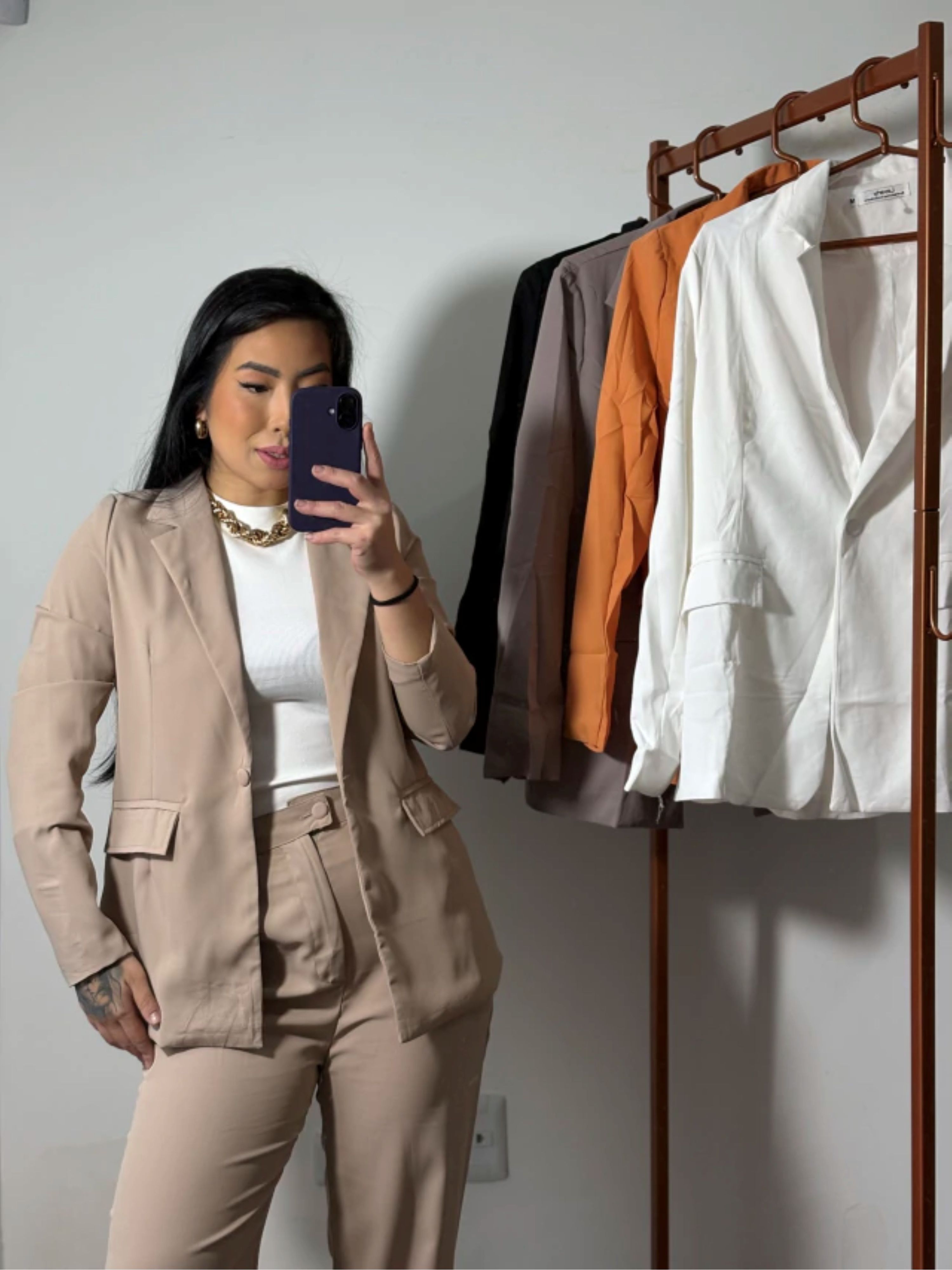 Blazer alinhado Paola 2656- Laranja