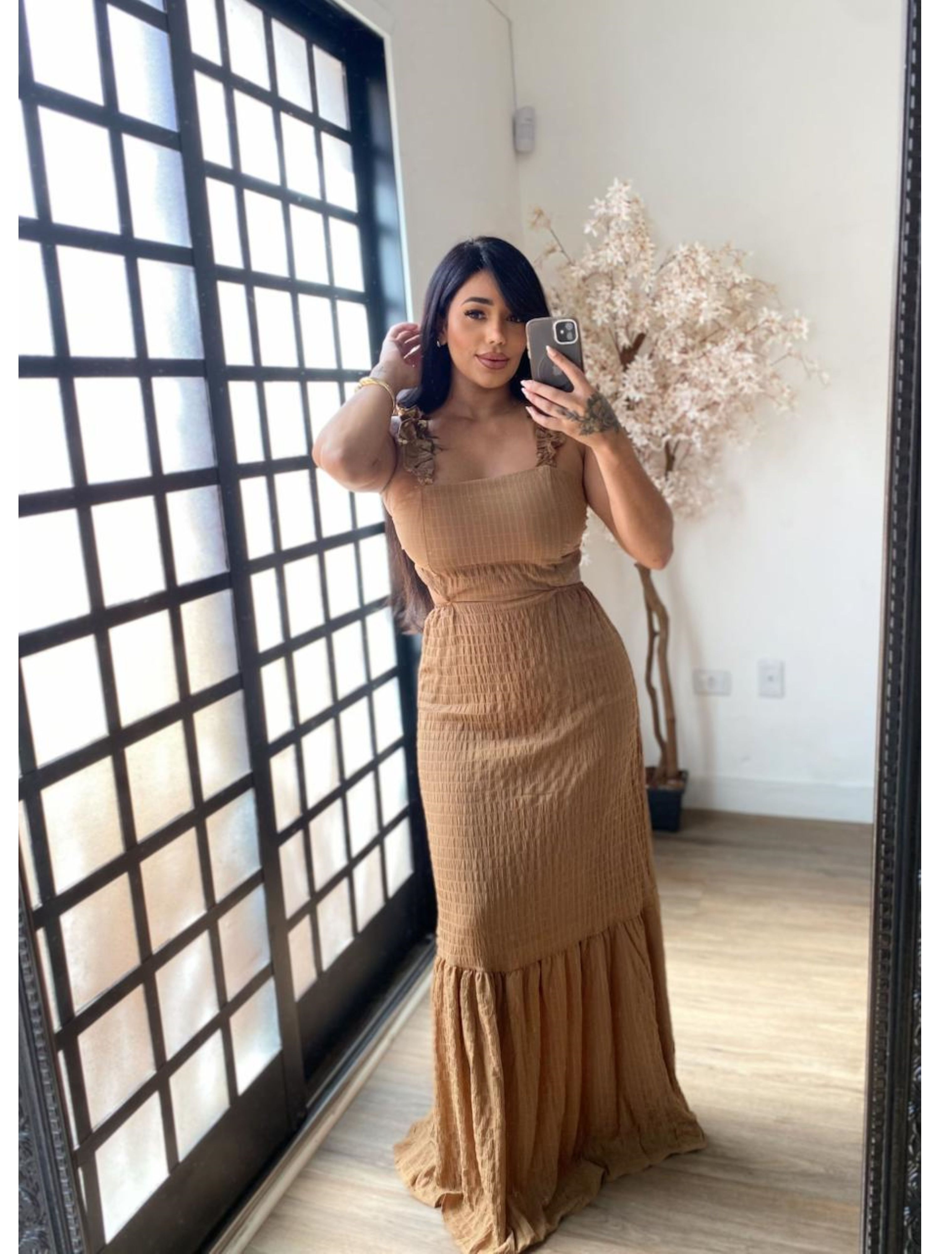 Vestido Longo Brígida 7158 - Marrom C046